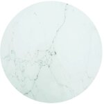 Plateau de table, de bureau, table  manger blanc 90x1 cm verre tremp et design de marbre vidaxl