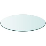 Plateau de table design moderne, dessus de table de salle � manger, ronde en verre tremp� 700 mm oib4267e ...