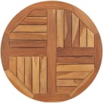 Plateau de table dessus de table bois de teck solide rond 2, 5 cm 70 cm 64407 Plateau de table dessus de table bois de teck solide rond 2, 5 cm 70 cm 64407