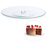 Plateau tournant 360 gteaux assiette prsentation verre ptisserie 30 cm servir dcorer, transparent ...