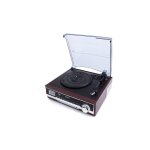 Fabrilamp - platine vinyle audio  entranement par courroie camry premium cr1113 noir, chrome, bois ...