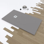 Platos de ducha y mamparas - receveur de douche deluxe extra - plat 100x100 cm gris clair