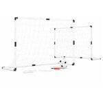 Play4fun - 2 cages de foot pour enfant 120 x 80cm, 1 ballon et pompe inclus, intrieur / extrieur