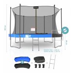 Play4fun - trampoline de jardin classique 14ft ø427cm pack trampo avec matelas réversible bleu / noir, ... Play4fun - trampoline de jardin classique 14ft ø427cm pack trampo avec matelas réversible bleu / noir, ...