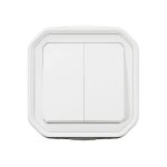Plexo interrupteur double va et vient ou bouton poussoir saillie complet �tanche blanc ip55 - 069755l ...