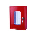 Coffret / boitier sous verre dormant rouge pour vanne gaz 250x180x70mm