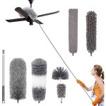 Plumeau poussière télescopique 7pcs microfibre nettoyage kit avec poignée inoxydable lavable têtes amovibles ... Plumeau poussière télescopique 7pcs microfibre nettoyage kit avec poignée inoxydable lavable têtes amovibles ...