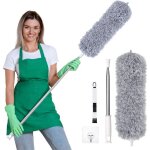 Plumeau poussi�re, plumeau t�lescopique, plumeau microfibre avec poign�e en acier inoxydable, plumeau ...