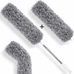 Plumeau tlescopique jeu de 2 embouts microfibres plumeau tlescopique long extensible en acier inoxydable ...