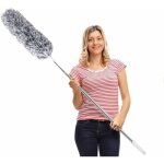 Plumeau t�lescopique lavable, essuie - poussi�re tige t�lescopique en acier inoxydable microfibre et ...