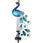 Pluviom�tre lampe solaire en forme de paon �tanche pluviom�tre d�coratif pour jardin balcon terrasse ...