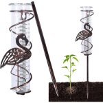 Pluviomtre, pluviomtre en verre avec pieux mtalliques, outil de mesure de pluie, jardin, cour, pluviomtre ...