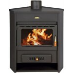 Prity ? po�le � bois d'angle 12 kw ? �vacuation des fum�es arri�re ? acier avec briques r�fractaires ...