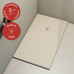 Poalgi - receveur de douche extraplat, blanc perle, l. 80 x l. 160 cm, finition ardoise, s�rie hos's