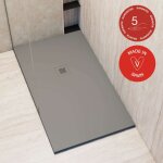 Poalgi - receveur de douche extraplat, gris concret, l. 70 x l. 100 cm, finition sable, série hos's Poalgi - receveur de douche extraplat, gris concret, l. 70 x l. 100 cm, finition sable, série hos's