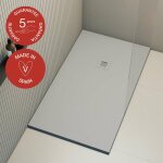 Poalgi - receveur de douche extraplat, gris humo, l. 70 x l. 100 cm, finition ardoise, s�rie hos's