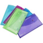 Pochettes porte - document - rapesco - dl 110x220 mm - 5 pi�ces - transparent - couleurs vives