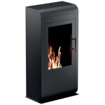 Po�le � bio�thanol ruby mod�le giga noir 3 kw ? verre protecteur, br�leur r�glable ? id�al pour 30 m� ...