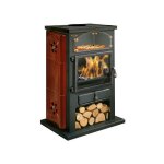 350104000107k - pole  bois chamonix xxl 12kw cramique bordeaux brillan godin - 350104kbordbrill