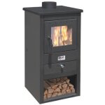 Po�le � bois ? athena small, finition anthracite, 43 � 41 x 86 cm, 10, 7 kw, compartiment � b�ches ? ...