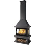 Fm biomasa - pole  bois chemine 3 faces - firematic vegas 13. 8 kw porte fonte - sans vitre srigraphie ...