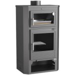Poele a bois ena cier, four superieur de face, bucher inferieur - couleur noir - made in spain