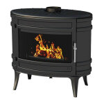 Poele a bois en fonte invicta mandor - puissance optimale: 12 kw - max: 18kw - bches 33 cm max - fabriqu ...