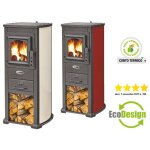 Po�le � bois karma rouge ? 6, 6 kw ? k - line ? chauffage efficace pour des pi�ces jusqu'� 85 m�