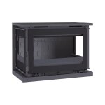 Pole  bois 3 faces suspendu ventil - firematic columbia 3f 12. 5 kw foyer en fonte - porte fonte - ...
