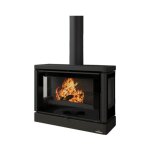 Pole  bois suspendu ventil 3 faces - bronpi versailles - c 10 kw porte fonte - sans vitre srigraphie ...