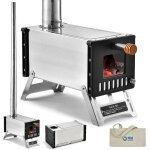 Po�le � bois de tente en acier inoxydable avec tuyaux de chemin�e po�le � bois de camping portable pour ...