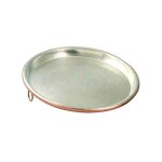 Plaque en cuivre �tam�, 40 cm de diam�tre, hauteur 2 cm