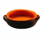 Po�le � deux manches, hauteur 25 cm, couleur brune coli