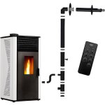 Poêle à granulés étanche anita 12 kw blanc sannover + kit d'installation complet Poêle à granulés étanche anita 12 kw blanc sannover + kit d'installation complet