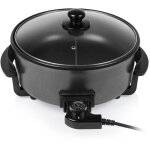 Po�le grill multifonction xl pz - 9135 diam�tre 30 cm gril 1500 w couvercle inclus poign�e fixe noir ...