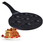 Poêle à pancakes souriants, 7 emplacements, diamètre de 8 cm chacun, pour plaques à induction, aluminium, ... Poêle à pancakes souriants, 7 emplacements, diamètre de 8 cm chacun, pour plaques à induction, aluminium, ...