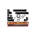 Pole  pellets tubes kit 80 mm. en tube d'acier laqu noir rsistant ce 600  fait dans la chemine ...