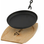 Poêle de service avec sous - plat en bois ø 22 cm poêle à griller - bbq - toro Poêle de service avec sous - plat en bois ø 22 cm poêle à griller - bbq - toro