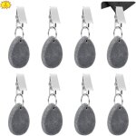 Poids de nappe, 8pcs poids de nappe en pierre avec pince, poids de nappes en marbre, pendentif nappe, ...