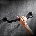 Poign�e 50cm barre d'appui s�curit� baignoire wc douche pour enfants femme personne ag�, noir