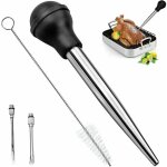 Poires à sauce en acier inoxydable 304 et caoutchouc, poire à jus pipette cuisine aiguille d'injection ... Poires à sauce en acier inoxydable 304 et caoutchouc, poire à jus pipette cuisine aiguille d'injection ...