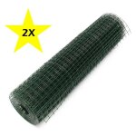 Le poisson qui jardine - lot de 2 : 10 m de grillage  poules vert 12mm 1m de haut pour clapier, poulailler, ...