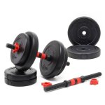 Le poisson qui jardine - 2 halt�res musculation 15 kg. 8 disques, pour une musculation efficace - noir ...