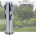Le poisson qui jardine - 2 multiprises bornes rondes 4 prises lectriques pour jardin et extrieur - ...