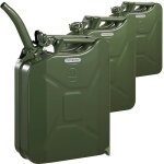 Le poisson qui jardine - lot de 3 jerricans - bidons � carburant 20l en m�tal vert. certifi� un (onu) ...