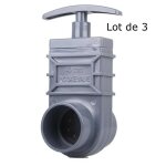 Le poisson qui jardine - lot de 3 vannes guillotines pvc 40 mm pour bassin de jardin et tang