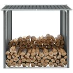 Le poisson qui jardine - abri stockage b�ches ext�rieur gris 172x91x154 . id�al rangement bois de chauffage ...