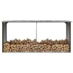 Le poisson qui jardine - abri stockage b�ches ext�rieur marron 330x92x153 . id�al rangement bois de chauffage ...