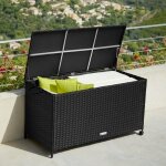 Le poisson qui jardine - coffre de rangement noir 297l avec cadre en aluminium et roues dimensions 117x54x64cm ...
