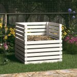 Le poisson qui jardine - composteur de 500 litres blanc pour jardin. en bois de pin. bois massif - blanc ...